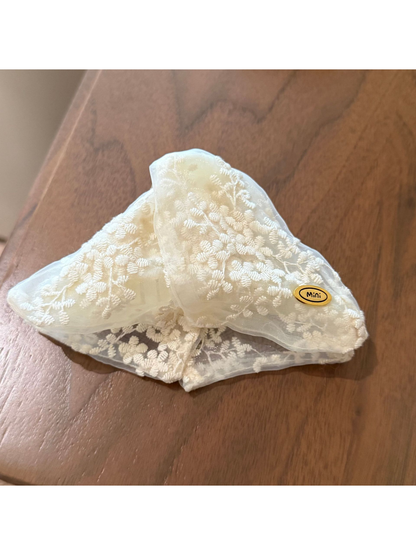 Gifty - Floral Lace Layered Oversized Scrunchie
