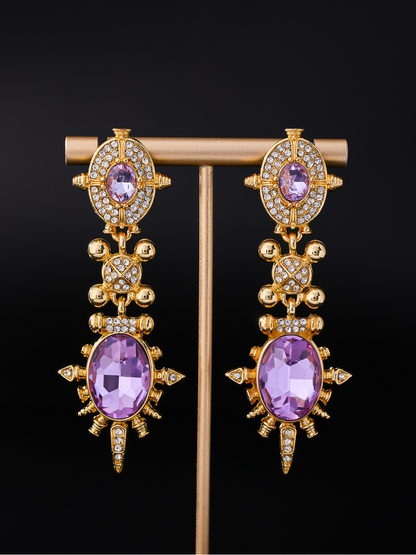 Earedge - Ornate Geometric Drop Style Stud Earrings