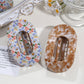 Beau - Floral Print Flat Oval Spring Claw Clip