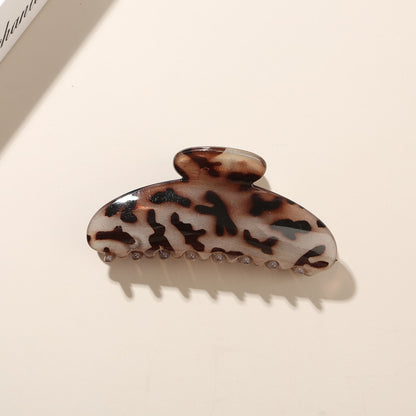 Beau - Glossy Leopard Print Rectangular Claw Clip