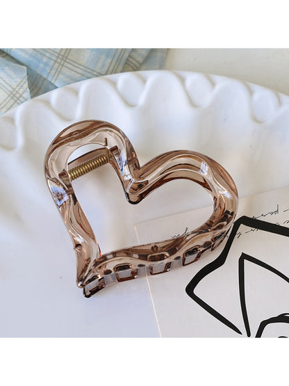 Beau - Sweet Style Heart Form Plastic Claw Hair Clip