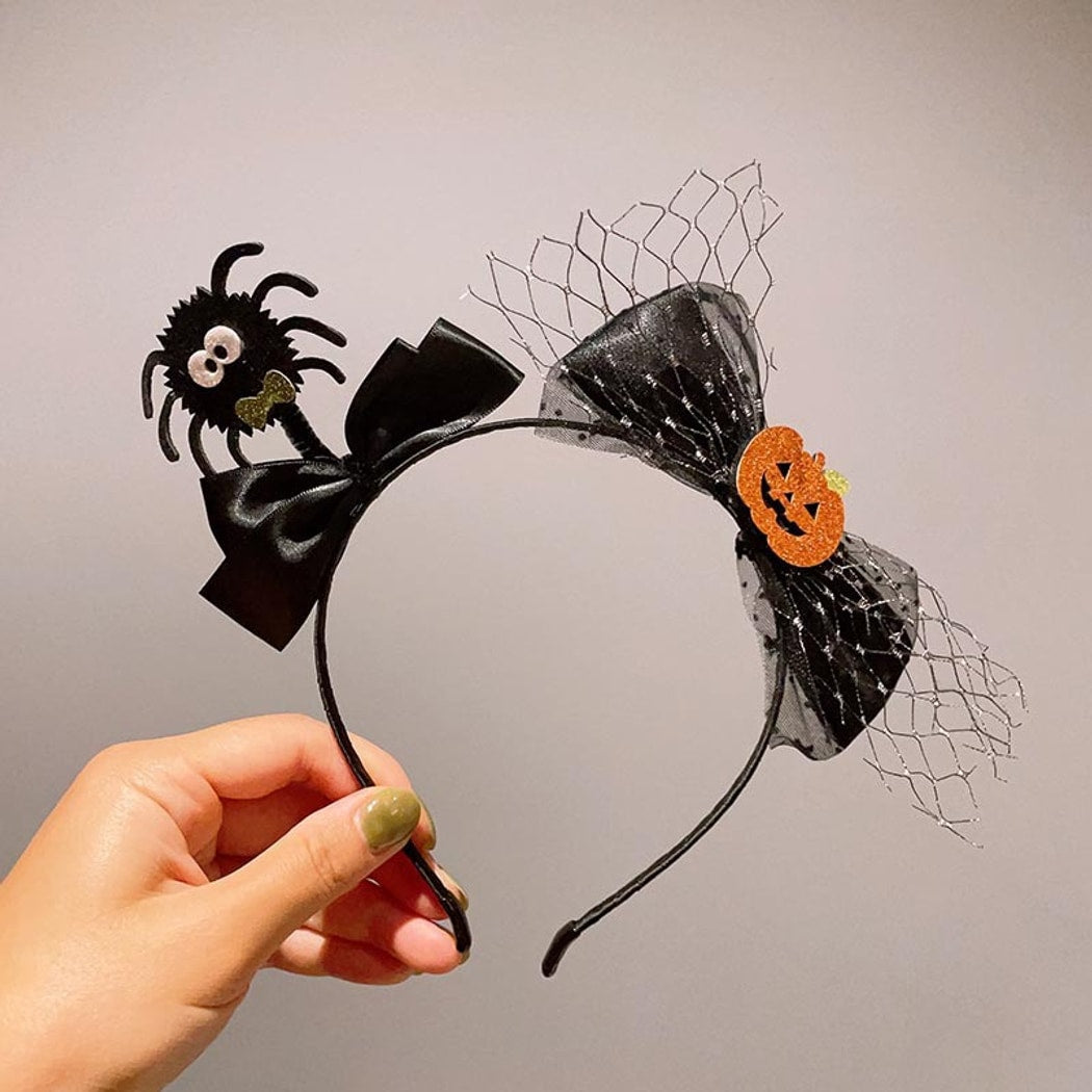 Gifty - Halloween Pumpkin Bow Hat Shaped Headband