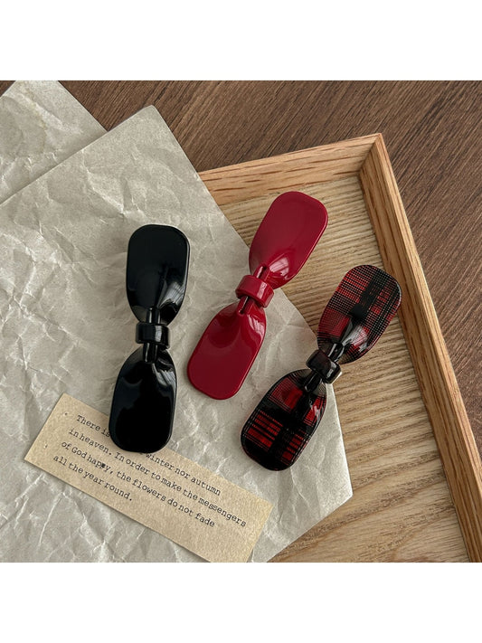 Beau - Glossy Butterfly Bow Acetate Fiber Hair Clip