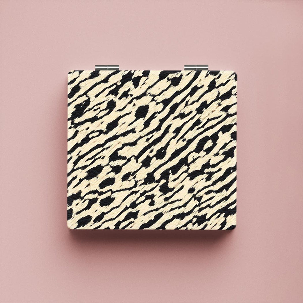 Mirroray - Leopard Print PU Foldable Makeup Mirror