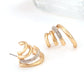 Earedge - Geometric Plated Alloy Curve Design Earrings
