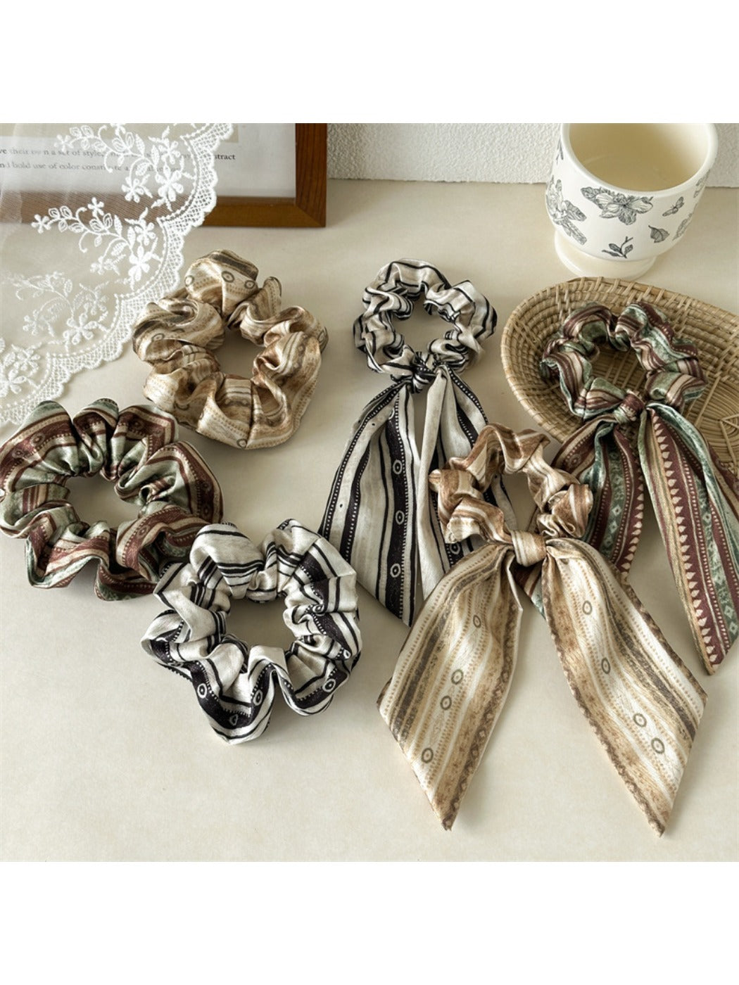 Gifty - Bohemian Satin Scrunchie with Flowing Ties