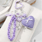 Keypus - Fresh Heart Charm Bow Detail Keychain