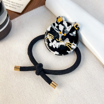 Gifty - Round Disc Cat Motif High Elasticity Hair Tie