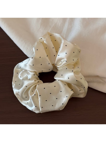 Gifty - Polka Dot Ruched Satin Finish Scrunchie