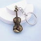 Vintage alloy guitar keychain displayed on a white background with clear lighting