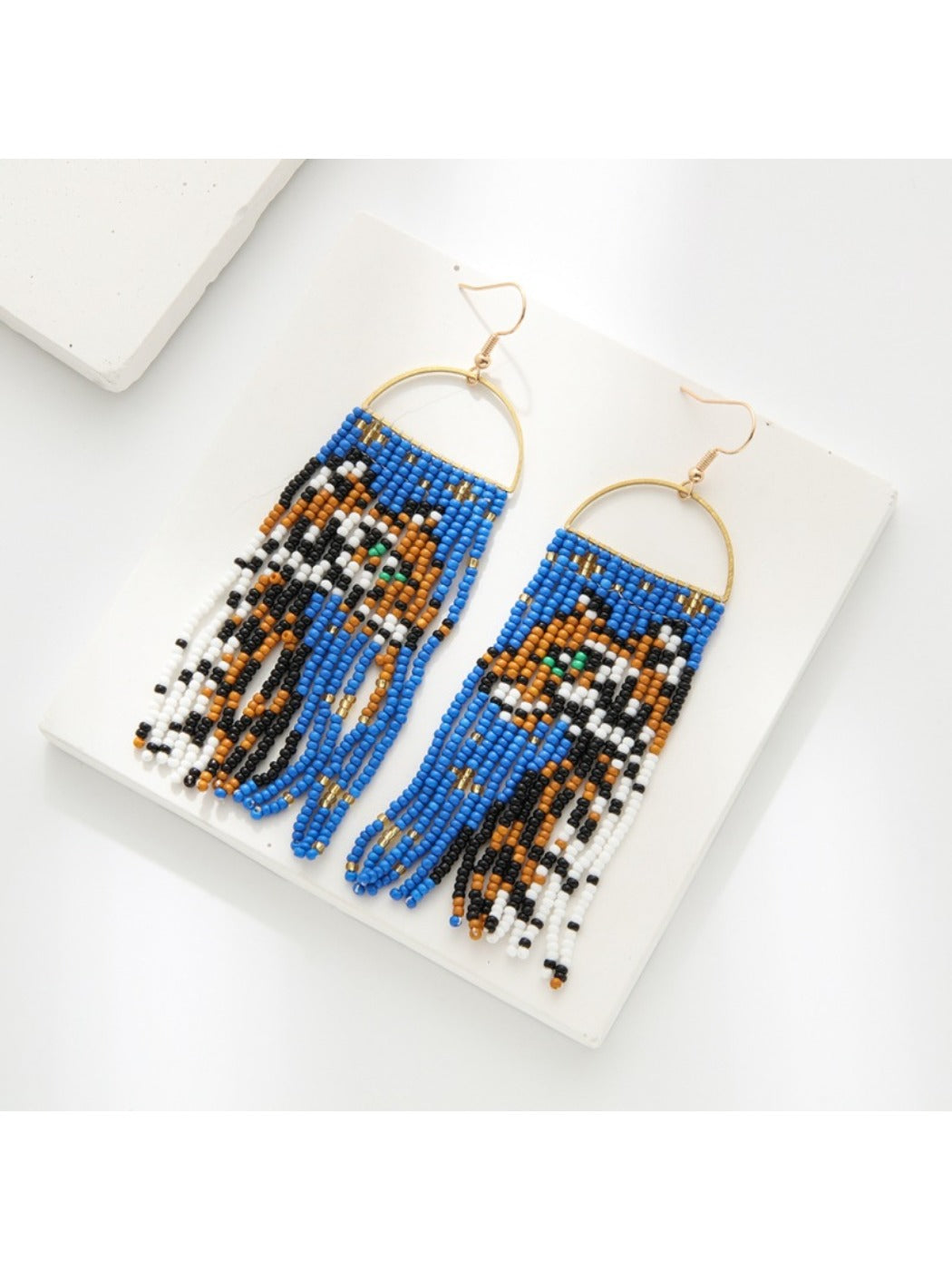 Earedge - Long Animal Shaped Tassel Earrings