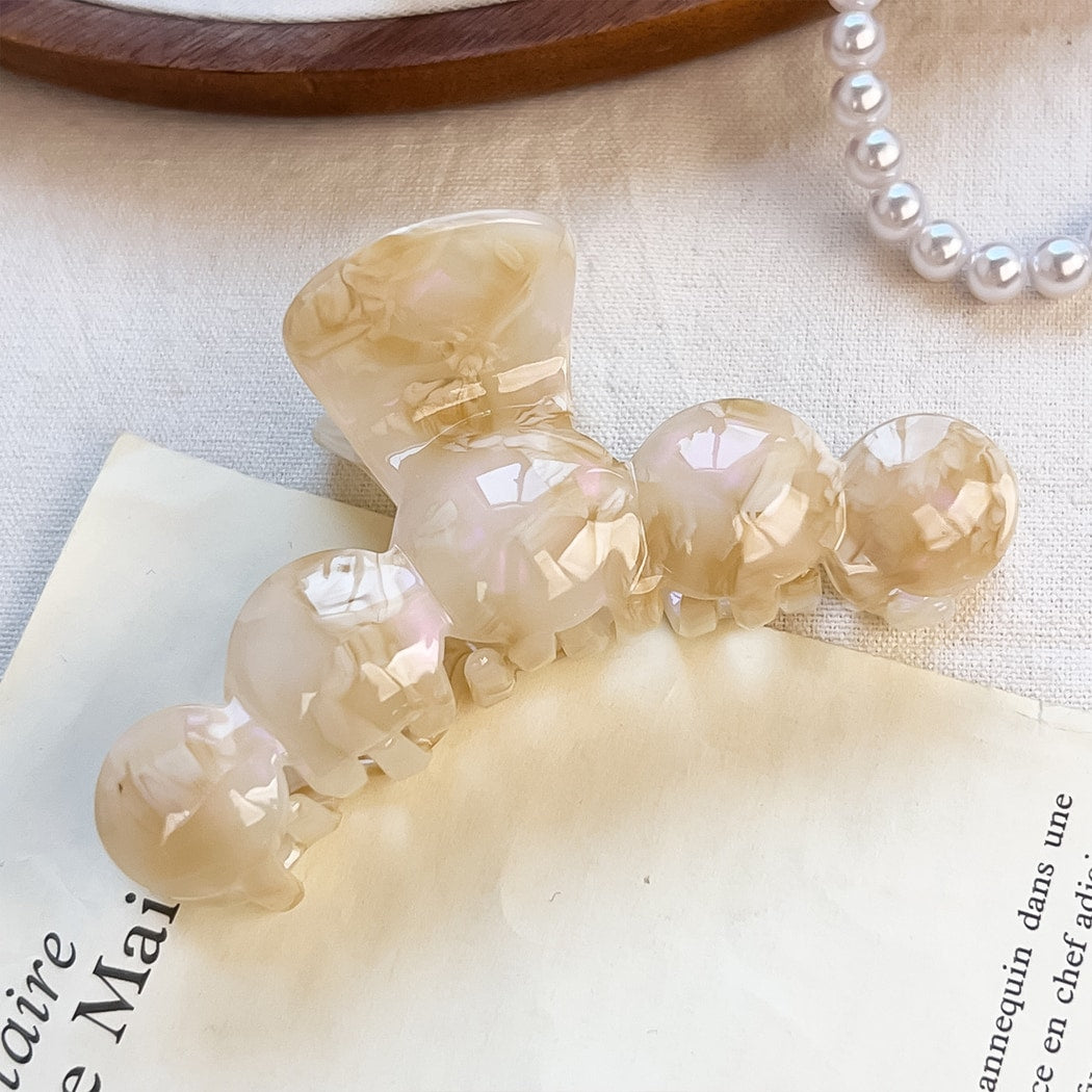 Beau - Round Wave Acetate Plate Claw Hair Clip