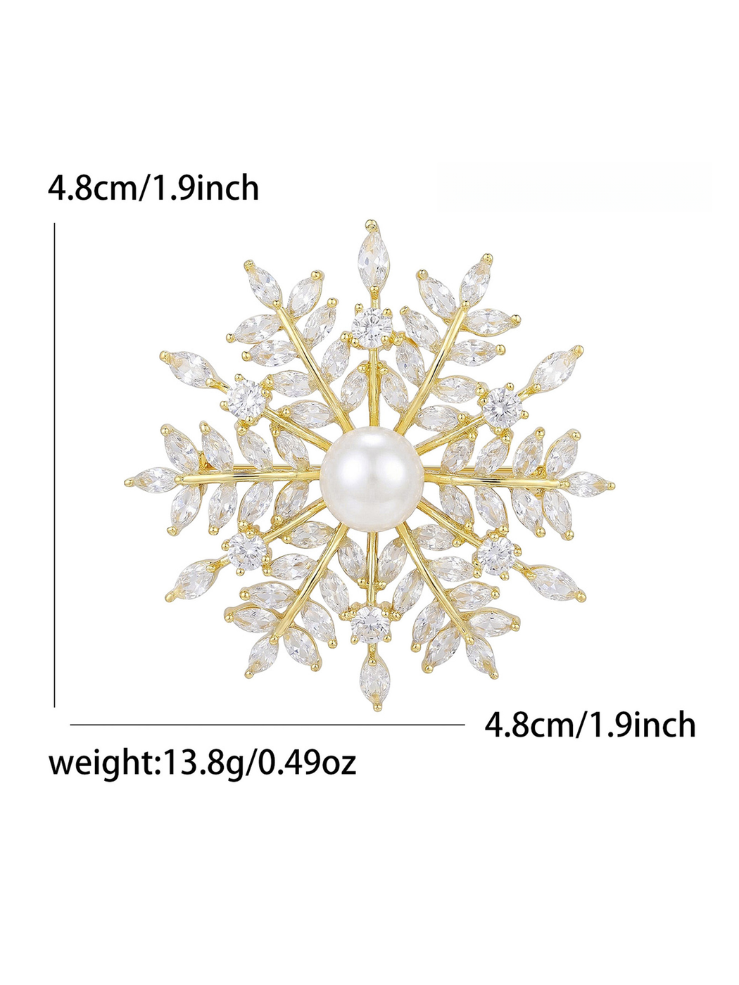 Brovia - Snowflake Micro Inlay Alloy Brooch