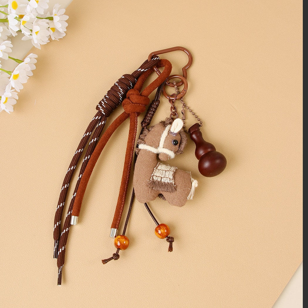 Keypus - Retro Horse Motif Bag Charm Keychain