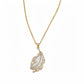 Nozari - Geometric Feather Accent Copper Pendant Necklace