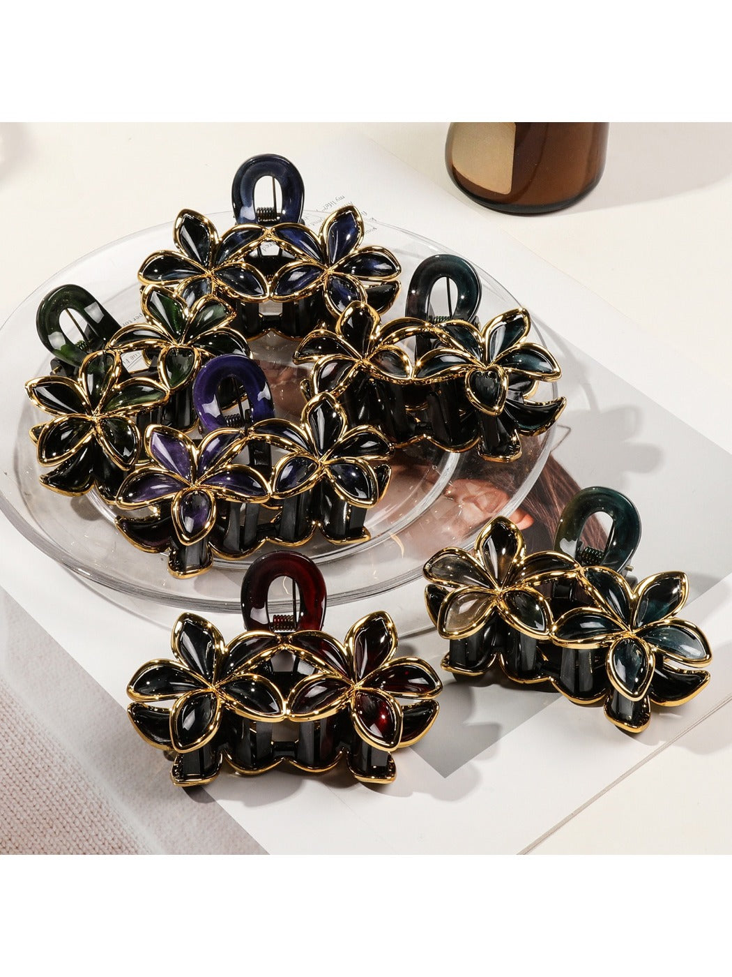 Beau - Vintage Twin Flower Claw Clip