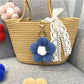 Keypus - Flower Pompom Bag Charm Keychain
