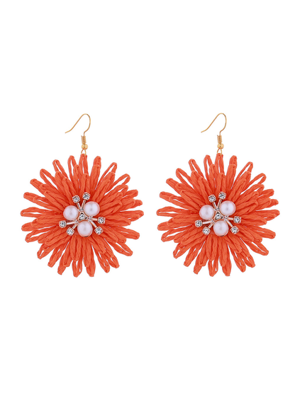 Earedge - Bohemian Round Sunflower Accent Earrings