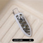Beau oval butterfly hair clip placed on a wooden surface with natural light