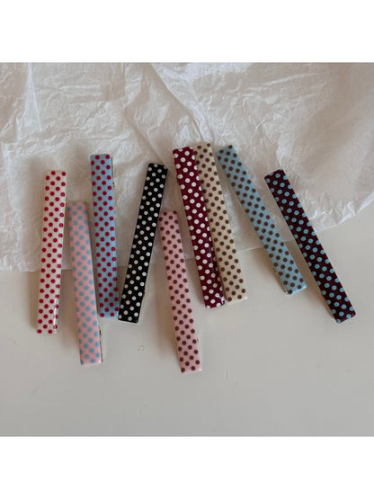 Beau - Polka Dot Straight Bar Bangs Hair Clip