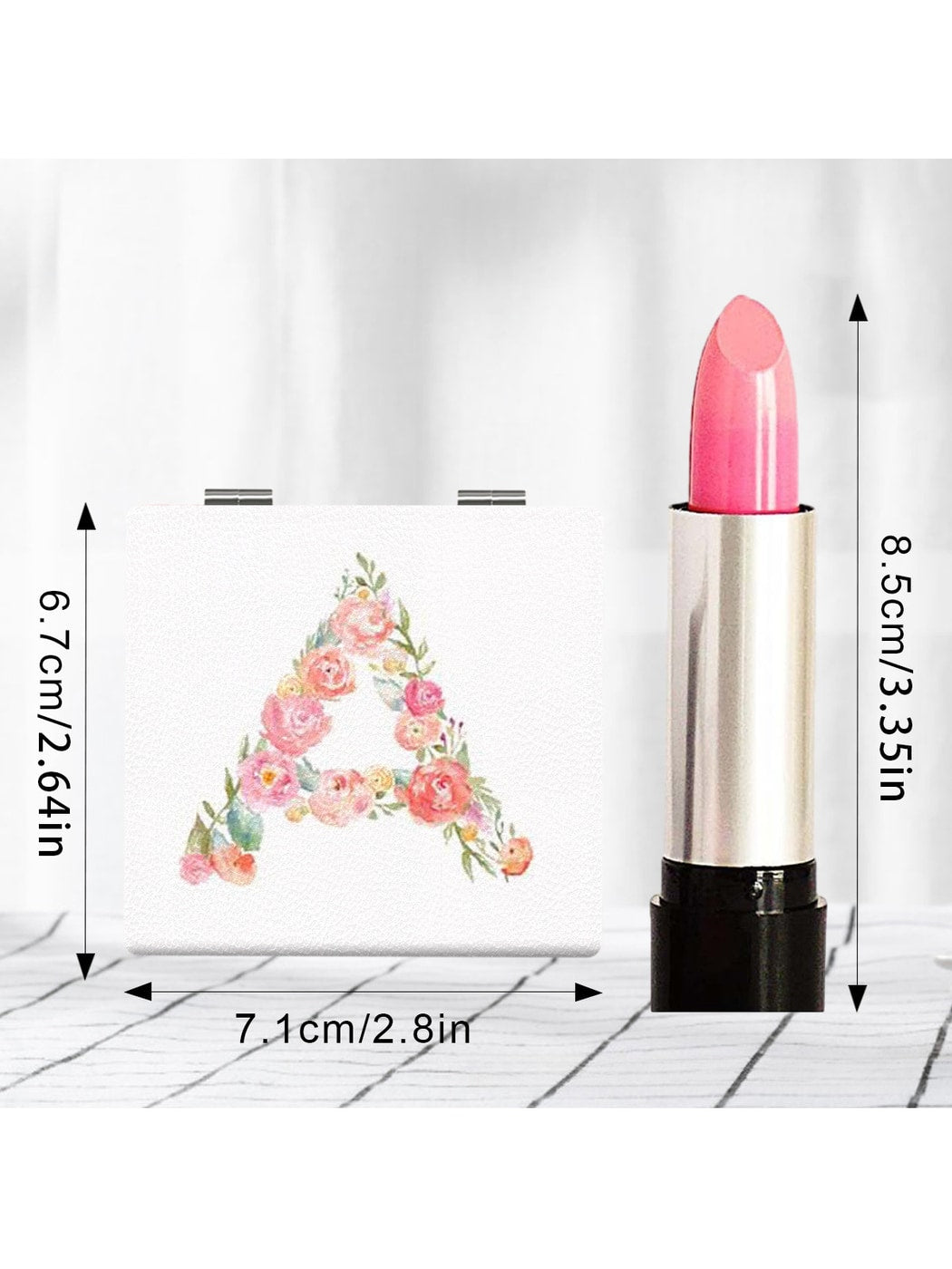 Mirroray - Floral Letter Pattern Foldable Makeup Mirror