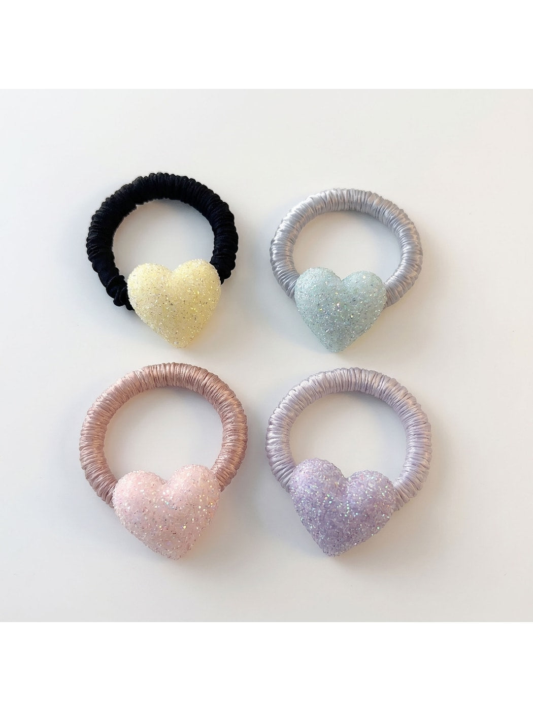 Gifty - Shimmer Heart Detail Elastic Hair Tie