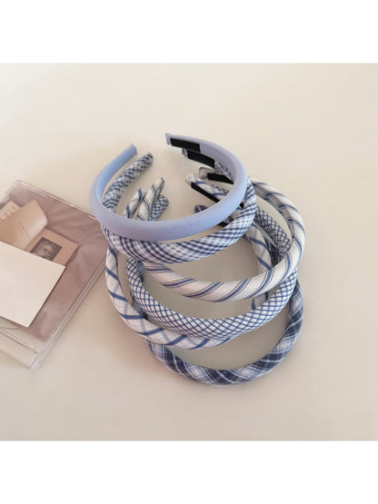 Gifty - Thin Band Blue Plaid Headband