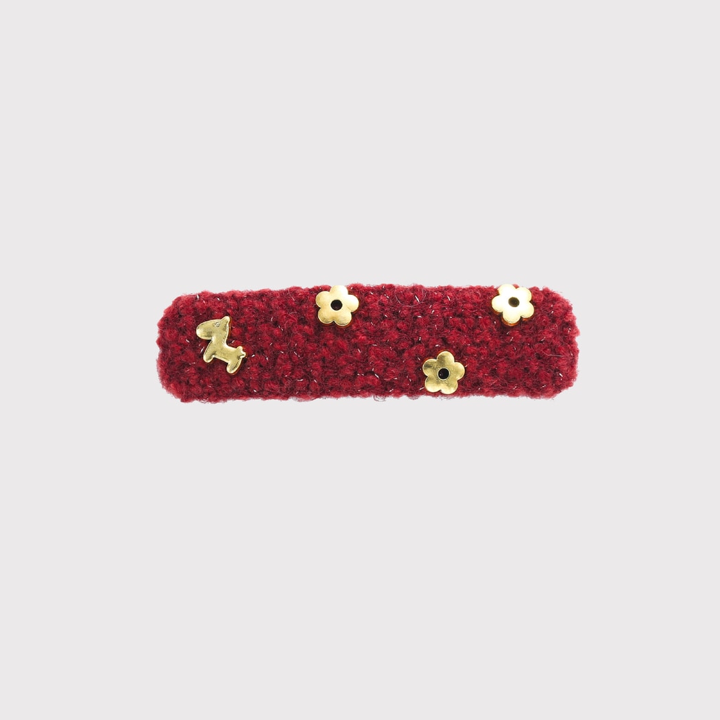 Beau - Textured Floral and Horse Detail Hair Clip