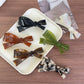 Beau acetate bow-shaped hair clip on white background, front view