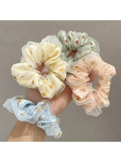 Gifty -  Double-Layer Mesh Daisy Scrunchies