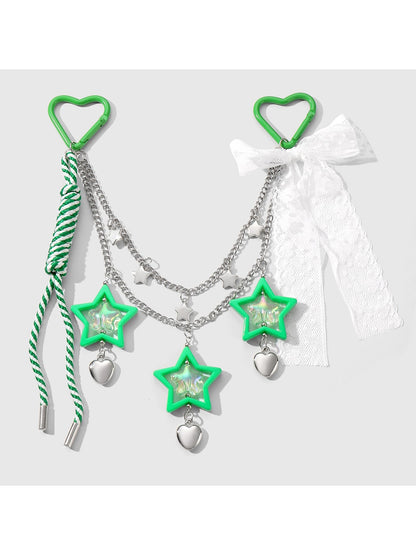 Keypus - Y2K Star Heart Bow Chain Bag Charm Keychain