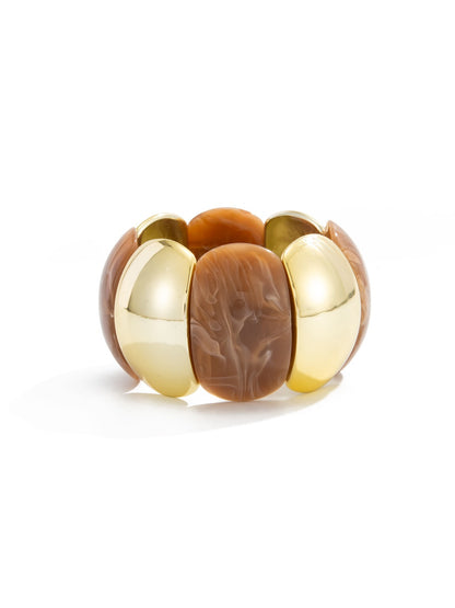 Lovra vintage textured link bracelet shown with natural lighting and shadows