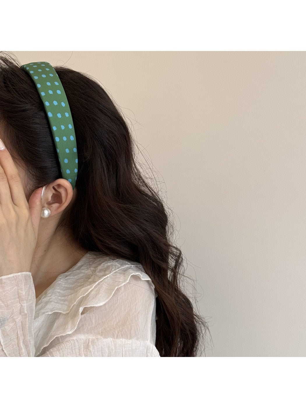 Gifty - Wide Polka Dot Fabric Covered Women's Headband