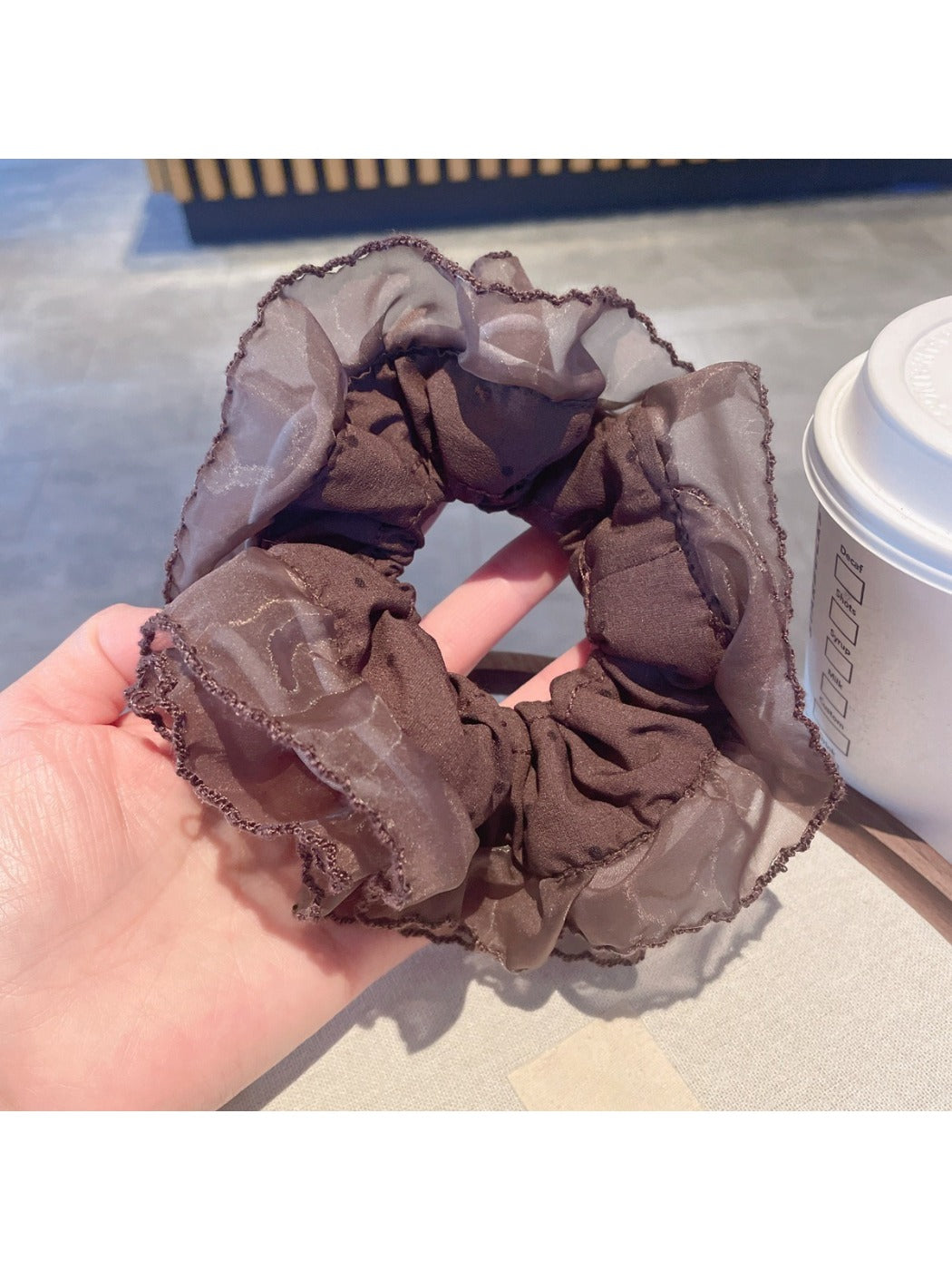 Gifty - Vintage Lace Trim Hair Scrunchie