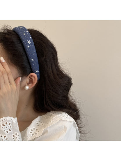 Gifty - Geometric Silver Star Detail Padded Headband