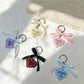 Keypus - Acrylic Heart Charm Ribbon Bow Cartoon Keychain