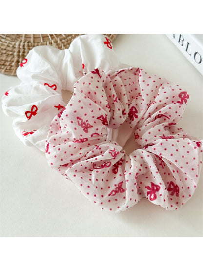 Gifty - Red Bow Hair Scrunchie