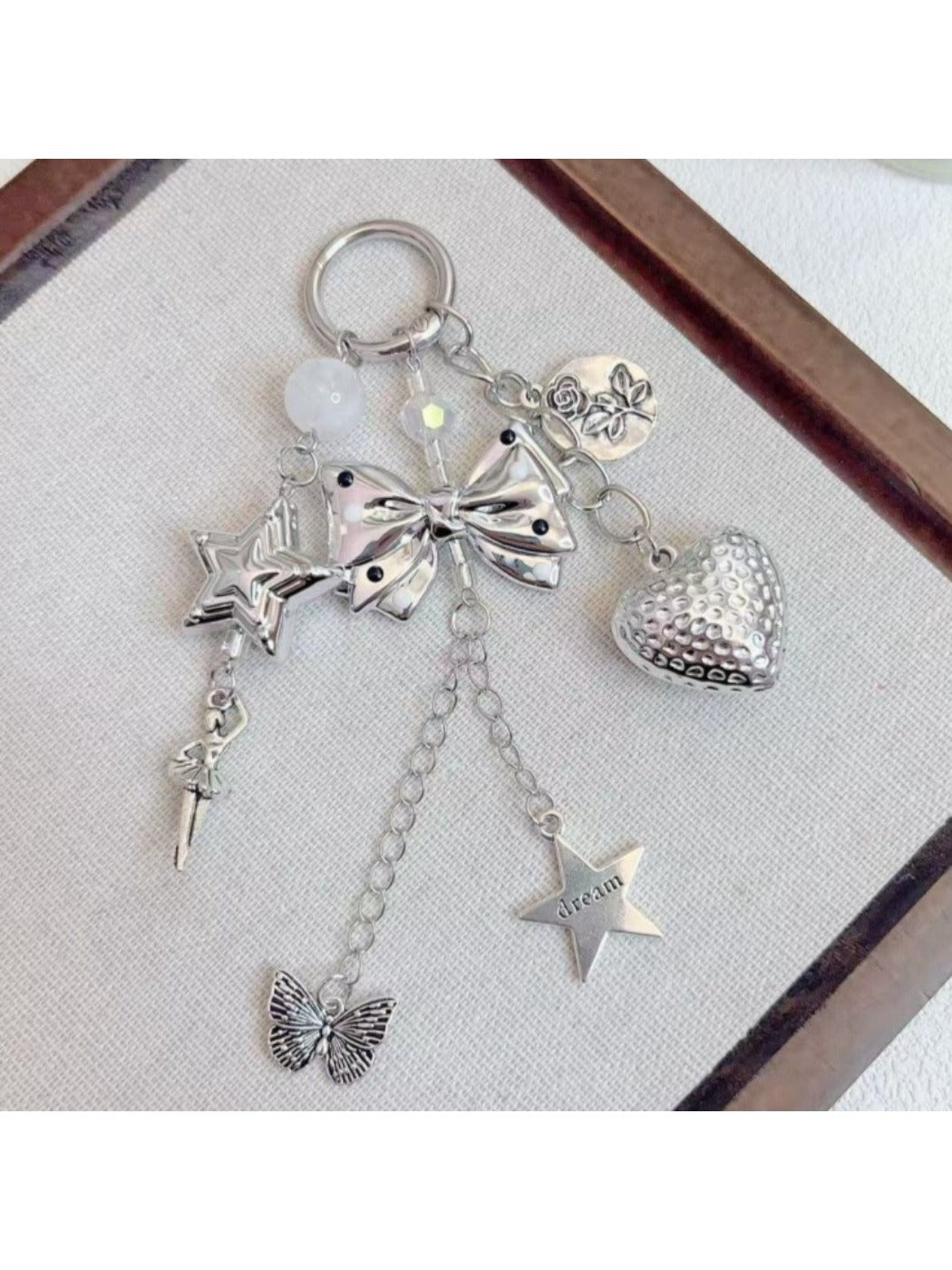 Keypus - Heart Shaped Bow Charm Keychain