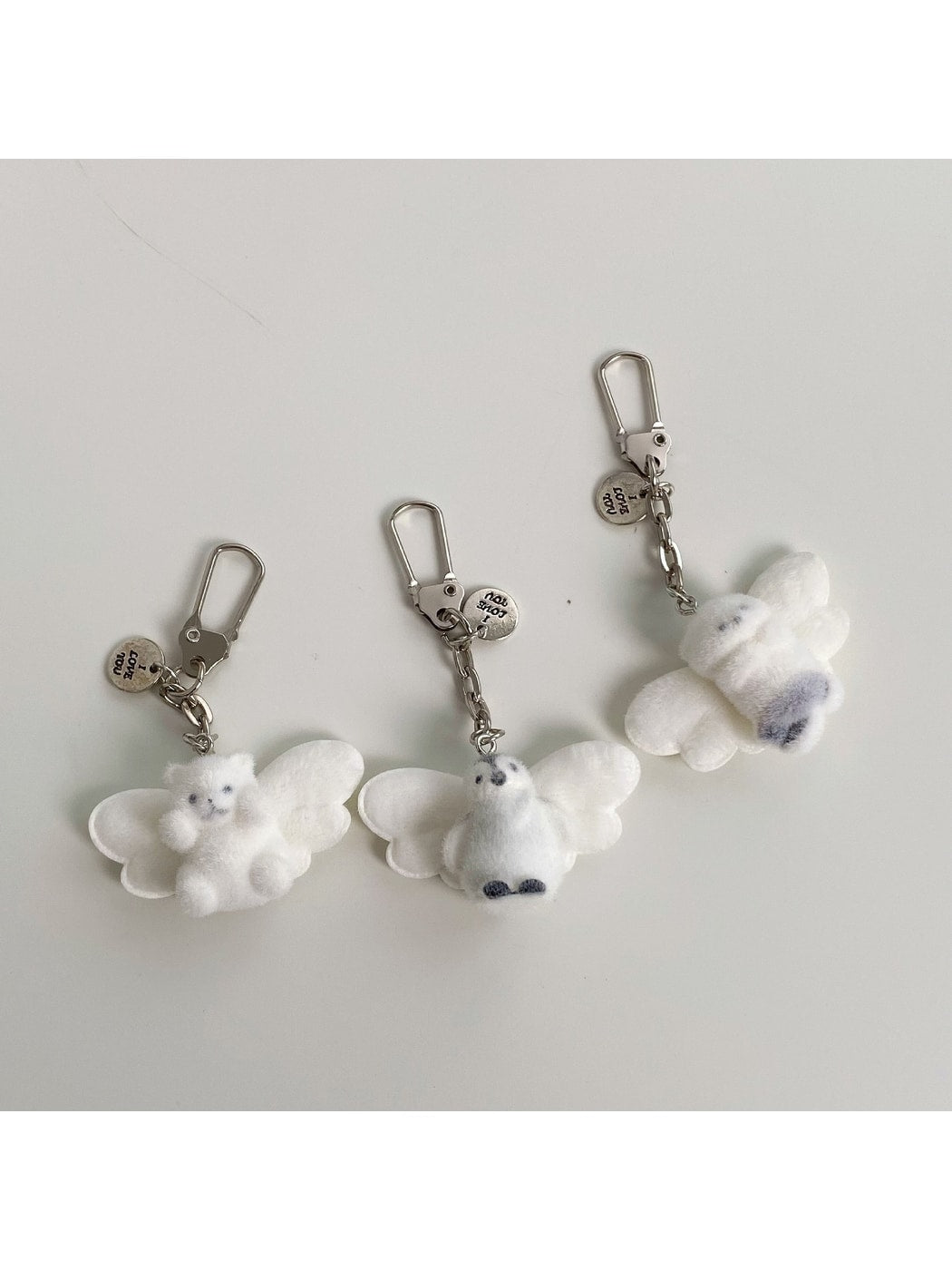 Keypus - Cute Angel Animal Flocked Bag Charm Keychain