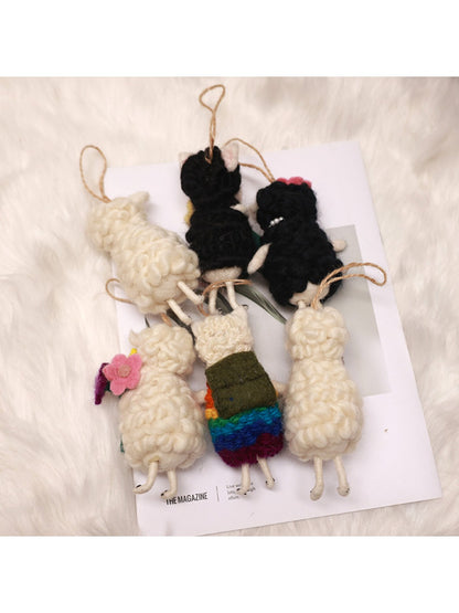 Fletery - Cute Sheep Hanging Ornament 3D Plush Doll