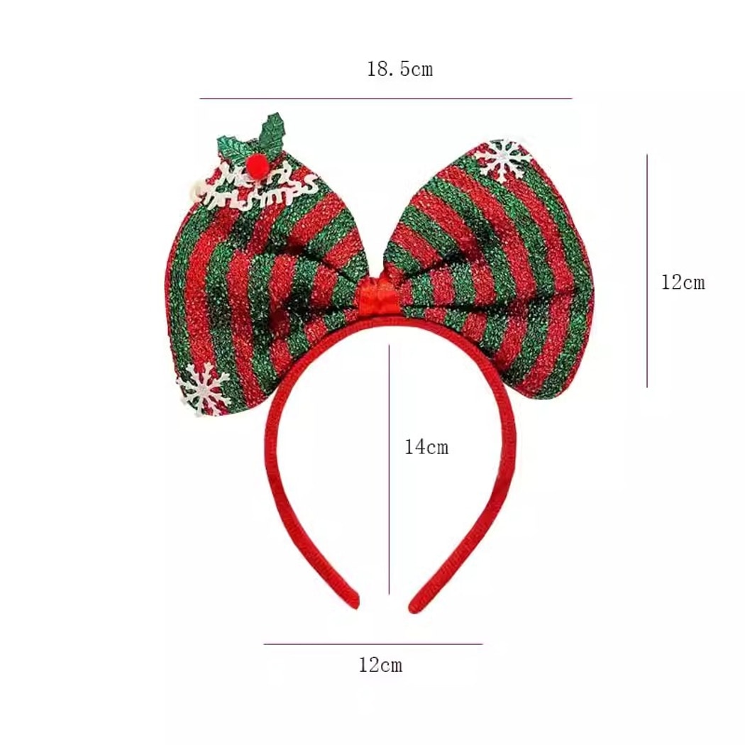 Gifty - Snowflake Detail Christmas Bow Headband