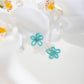 Earedge - Floral Earrings In Blue Seed Beads