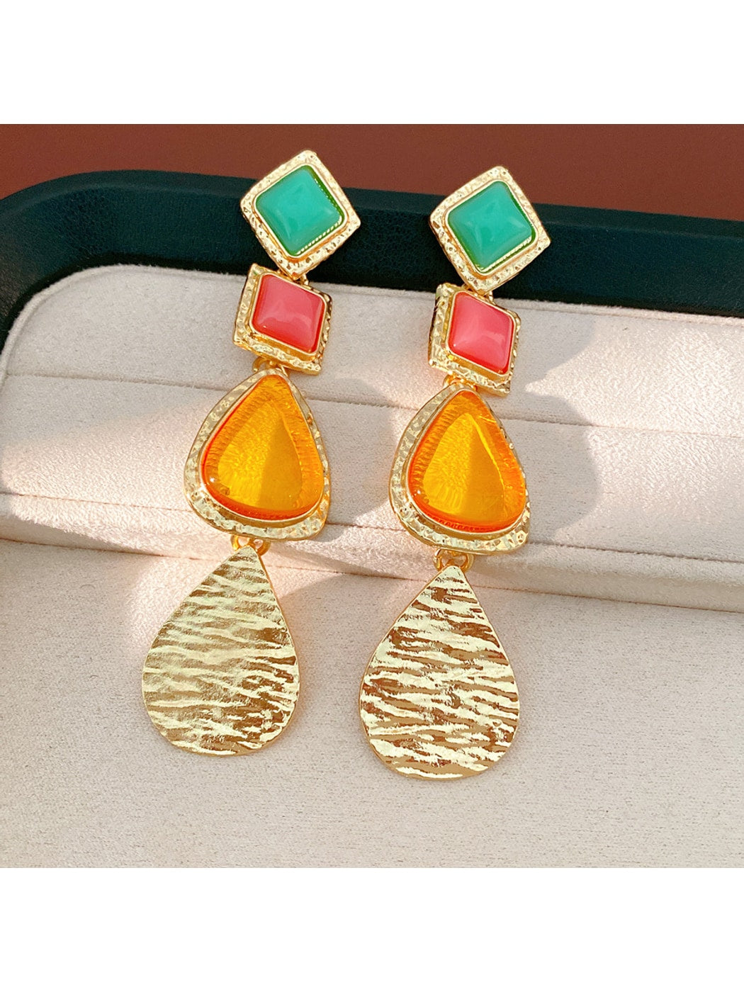 Earedge - Geometric Vintage Style Triangle Tassel Earrings