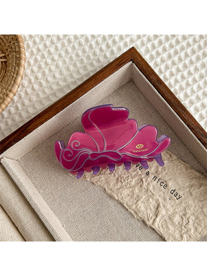 Beau - Cloud and Wave Motif Acetate Hair Claw Clip