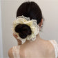 Gifty - Polka Dot Double Layer Mesh Ruffle Scrunchie
