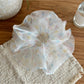Gifty - Sheer Polka Dot Mesh Look Polyester Scrunchie