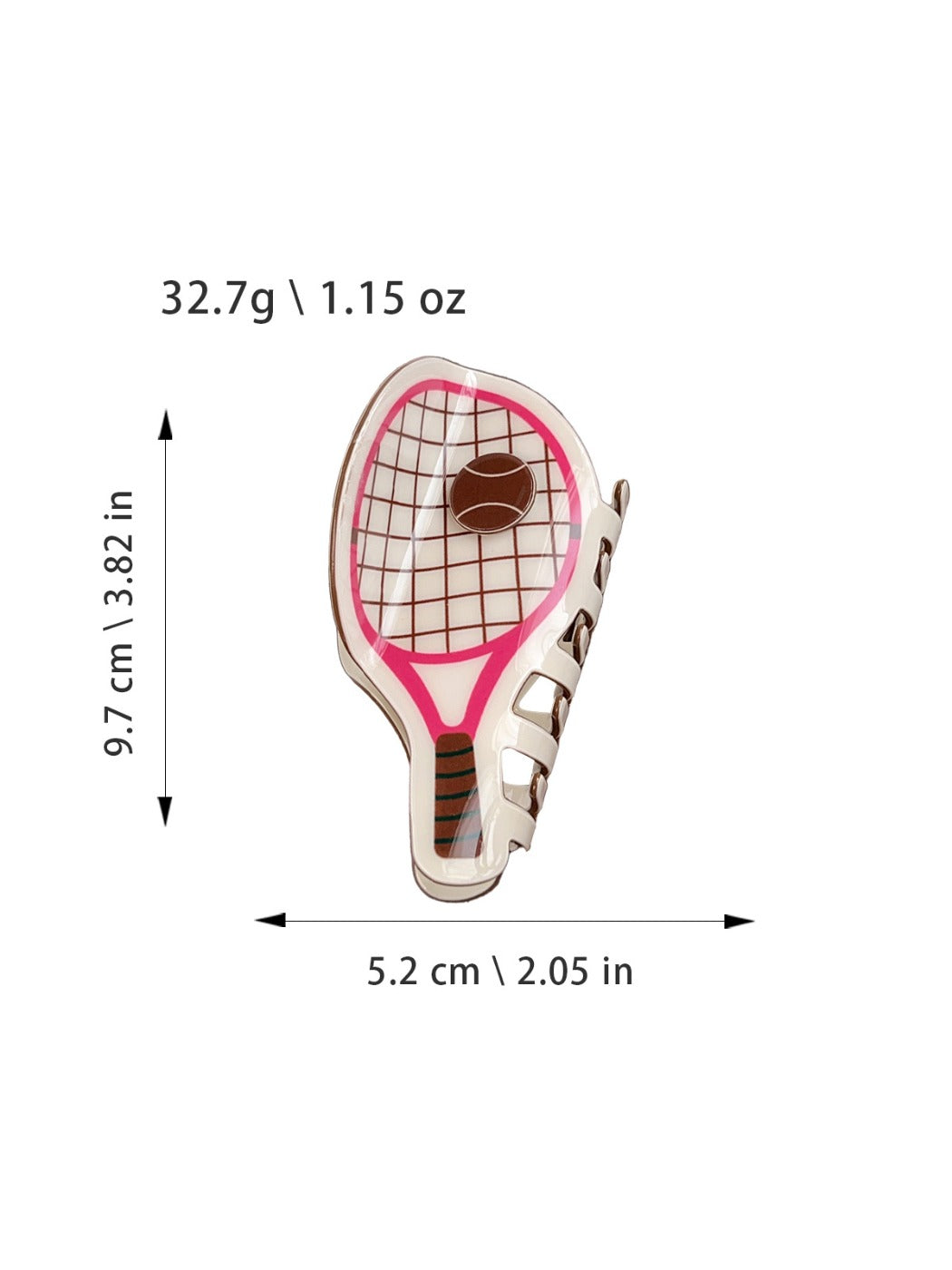 Beau - Tennis Racket-Shaped Hair Clip