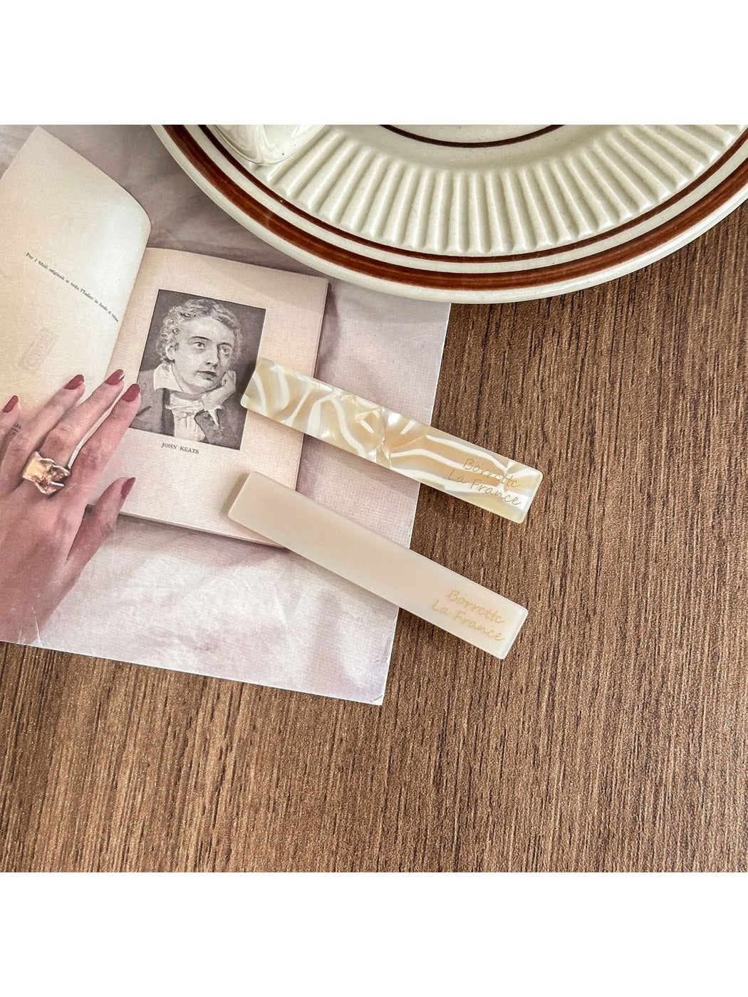 Beau - Simple Short Bar PVC Side Hair Clip Set