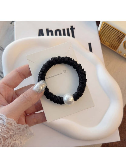 Gifty - Ruched Faux Bead Decorative Hair Tie