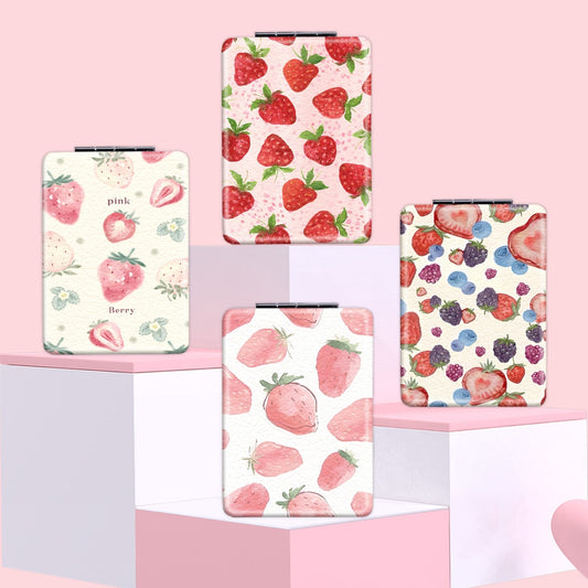 Mirroray - Cartoon Fruit Print Handheld Makeup Mirror
